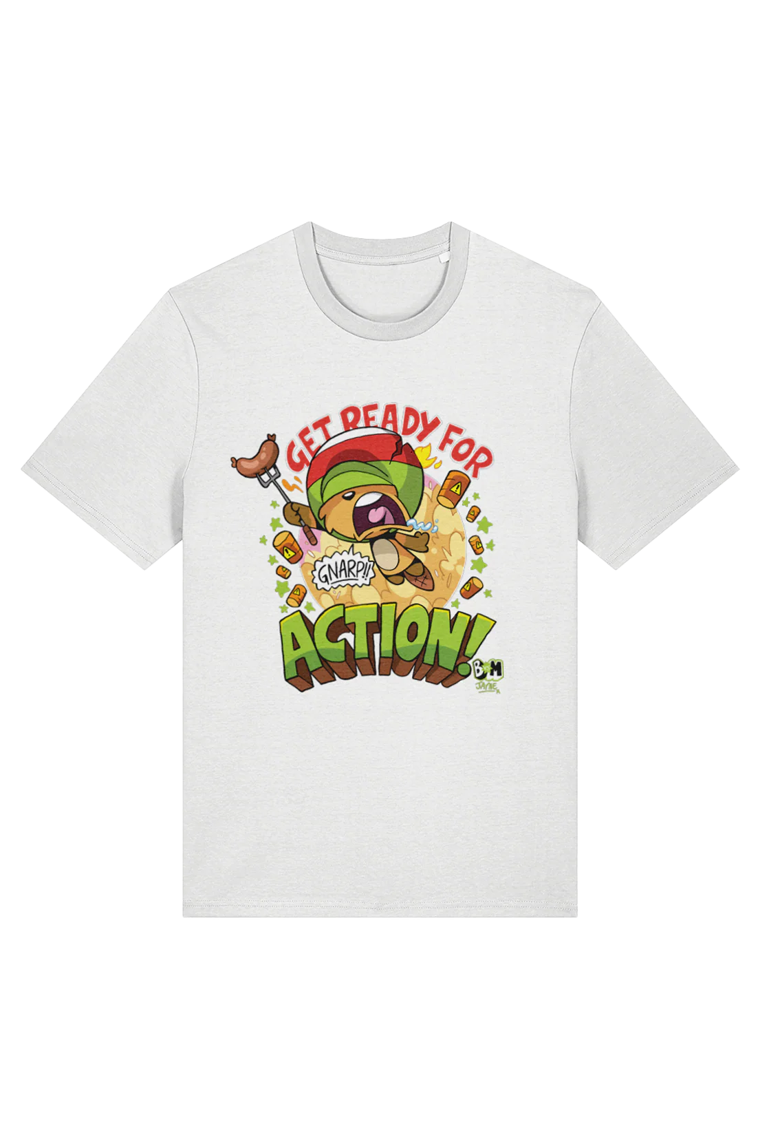 Bunny vs Monkey Action Beaver adult t-shirt