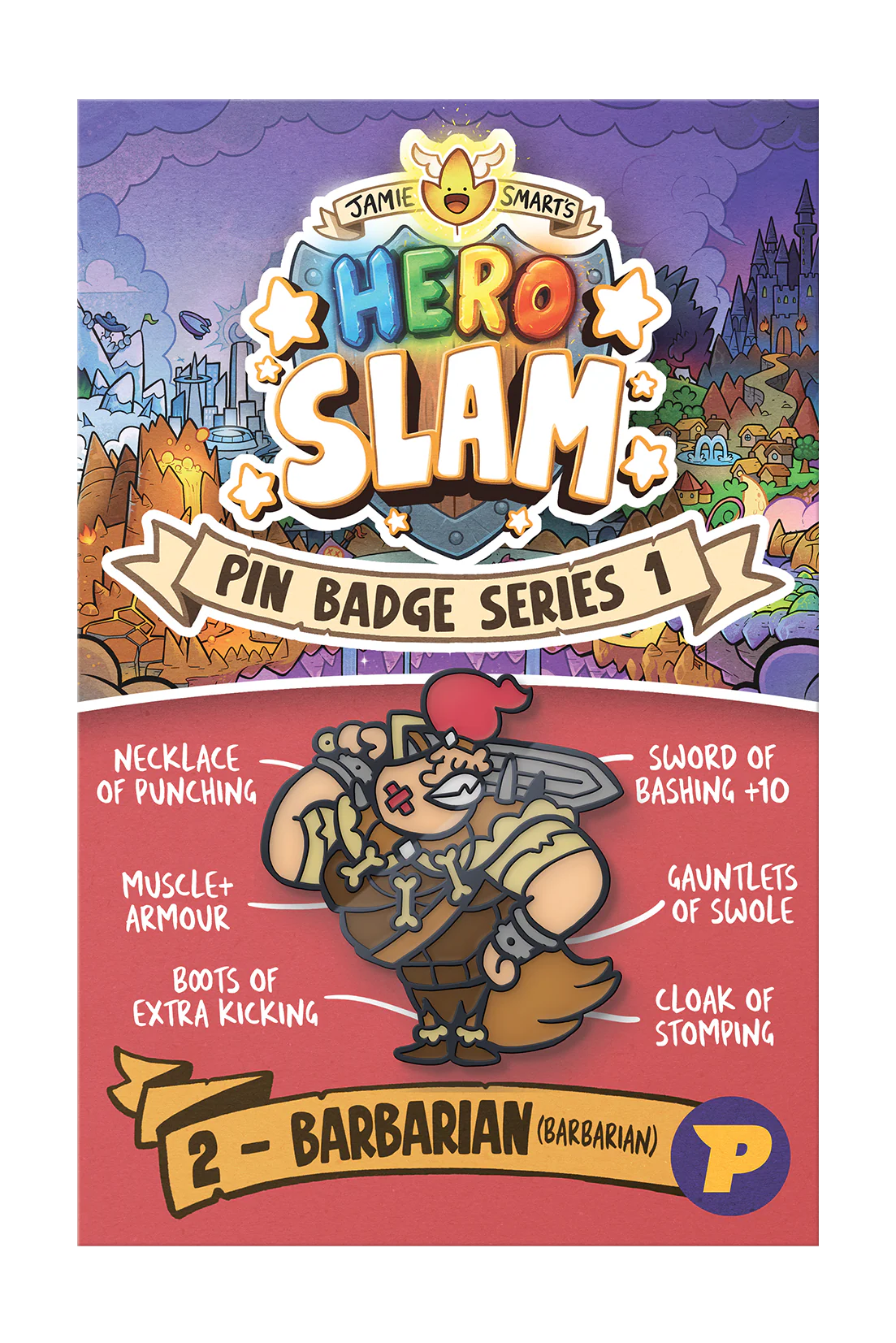 Hero Slam Barbarian pin badge