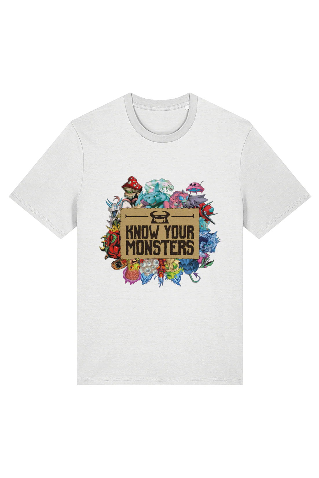 Know Your Monsters Group Shot Logo adult t-shirt