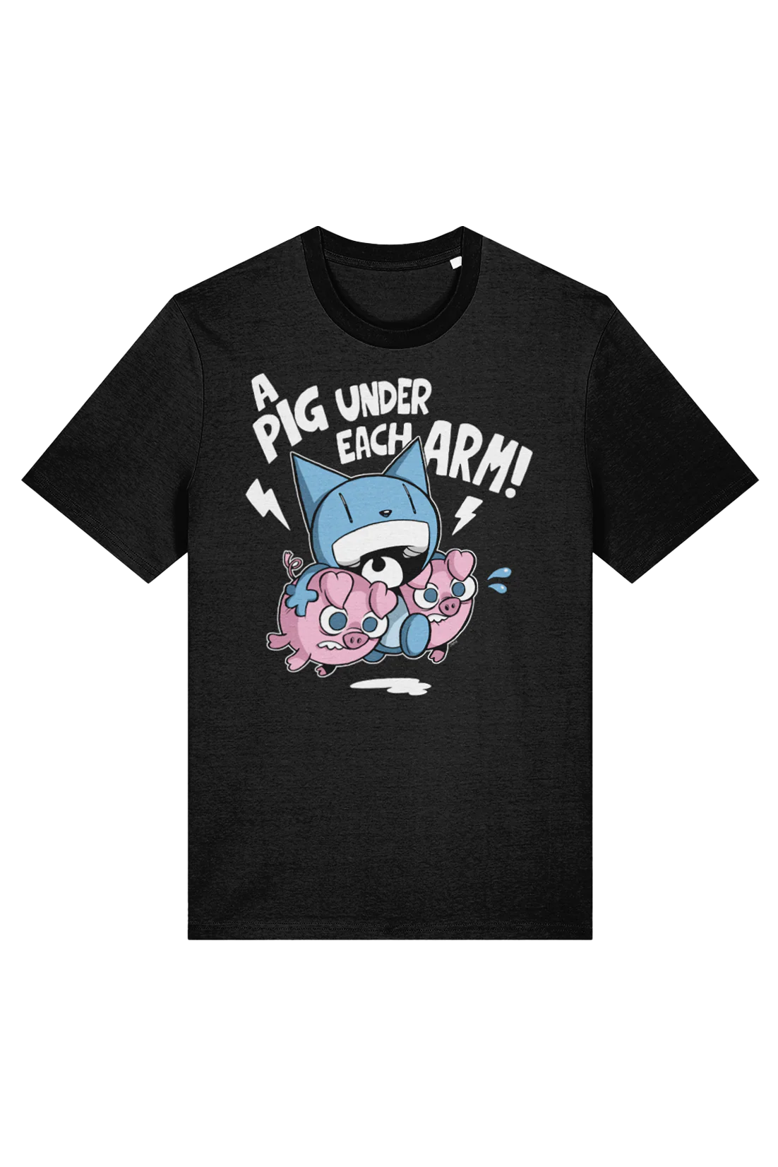 Looshkin "A pig under each arm!" adult t-shirt - Image 3